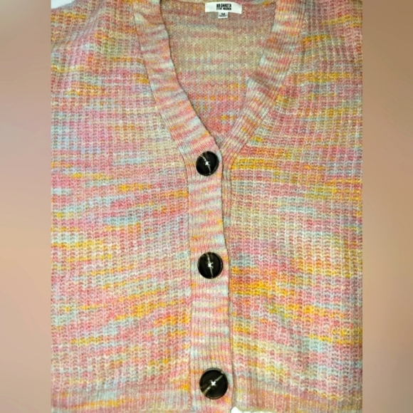 BB DAKOTA Pastel Rainbow Cottagecore Girlhoodcore Wool Blend Knit Cardigan - Picture 6 of 9